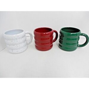 Kirkland's Home Speckled Fluted Coffee Mugs 16 oz Lot of 3 Multicolor Set